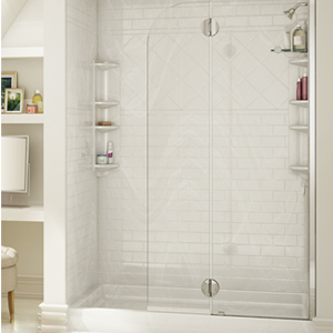 shower with a glass wall